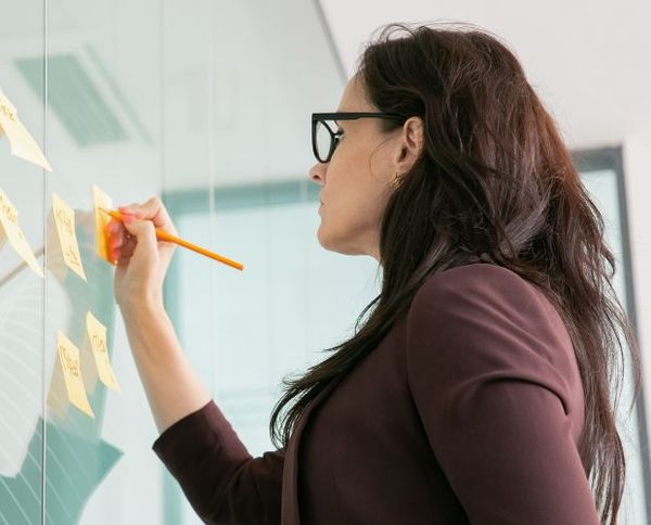 Post it female consultant wall