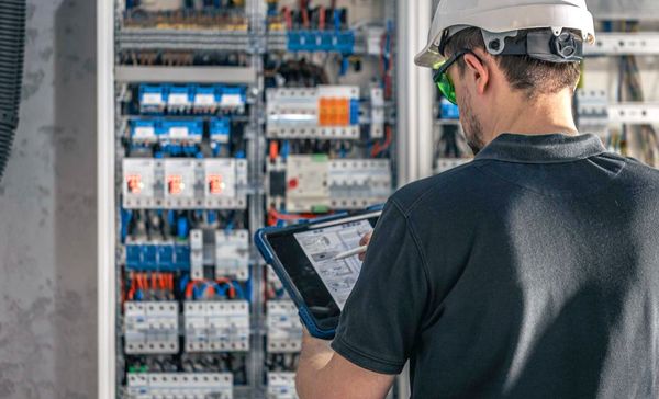 Audit male engineer tablet energy